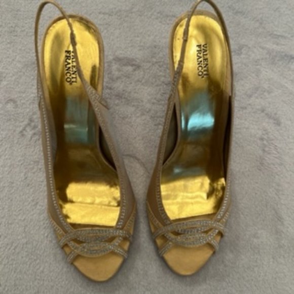 Valenti Franco Women's High Heels Sequin 10 Gold - Picture 2 of 16